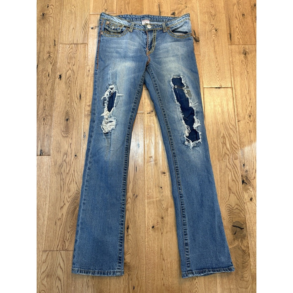Women's True Religion Low Rise Ripped Skinny Jeans 32